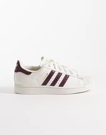 Adidas Originals Superstar II trainers in white with maroon croc