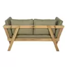 Relax - Banquette de jardin modulable 3 places en acacia et coussins vert kaki en toile recyclée
