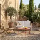 Calum - Table basse de jardin ronde en acier terracotta, D74 cm