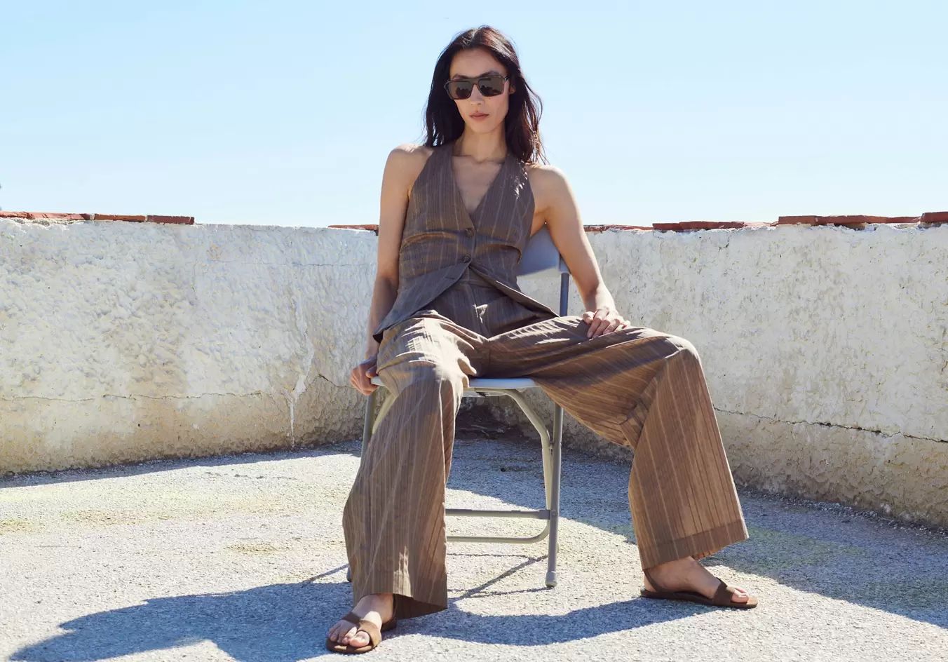 Pantalon droit taille haute