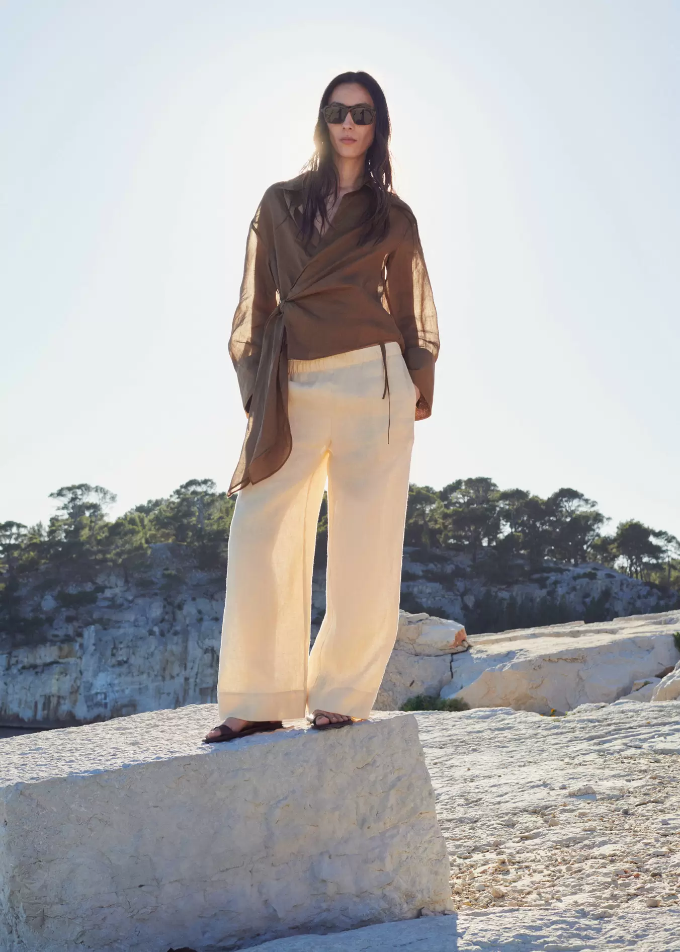 Blouse 100 % ramie à nouer