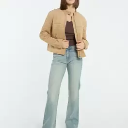 Faux leather with biker detail