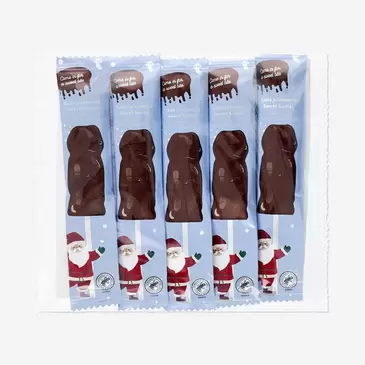 Piruletas de Papá Noel de confitería de cacao con leche