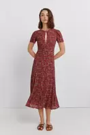 Vestido midi escote choker estampado