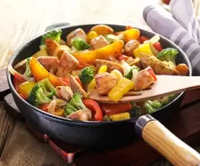 Pangerecht met kip en groenten