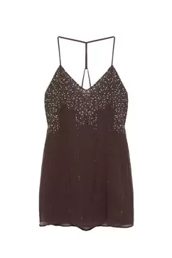 Robe à bretelles paillettes