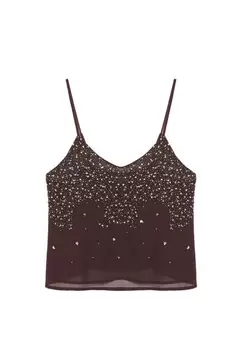 Top à bretelles paillettes