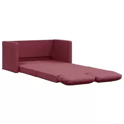 VidaXL Canapé-lit 2 places pliant avec coussins - tissu rouge vin - 112 cm