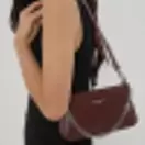Sac trotteur Zippée Suave Even bordeaux en cuir