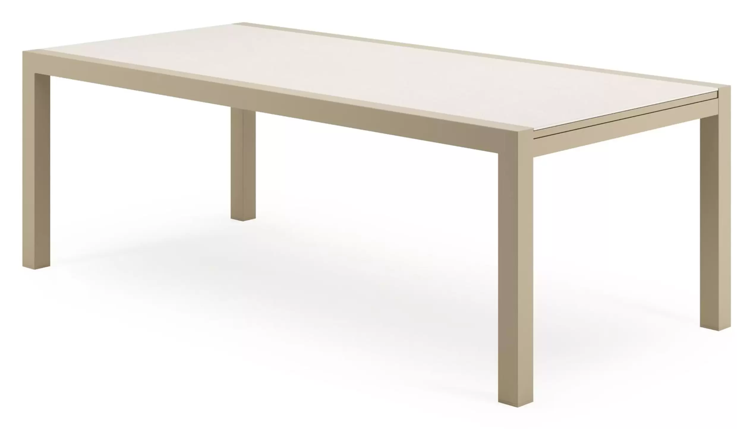 Verlengbare tuintafel rechthoekig in beige aluminium met sintered stone crema minerale -L 220 - 330 x B 107 x H 75 cm