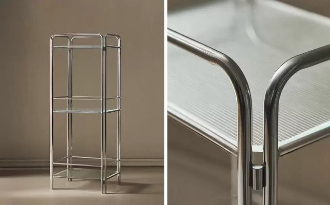 STEEL AND GLASS STORAGE UNIT