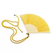 Eventail + cordon jaune - 20cm