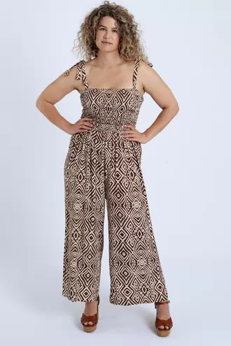 Overall van viscose met etnische print smock