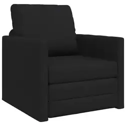 VidaXL Canapé-lit pliant avec coussin - tissu noir - 74x77x81 cm