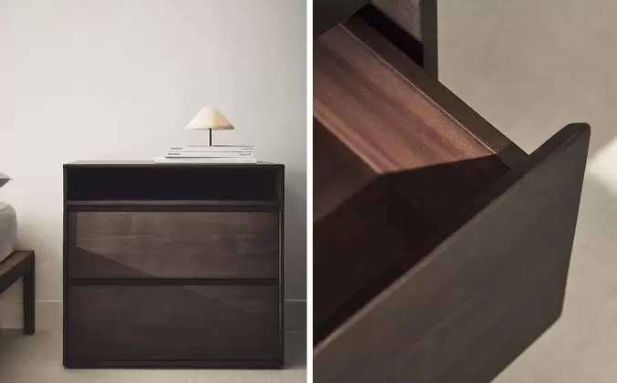 LARGE WOODEN BEDSIDE TABLE