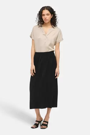 Blouse met korte mouwen - beige
