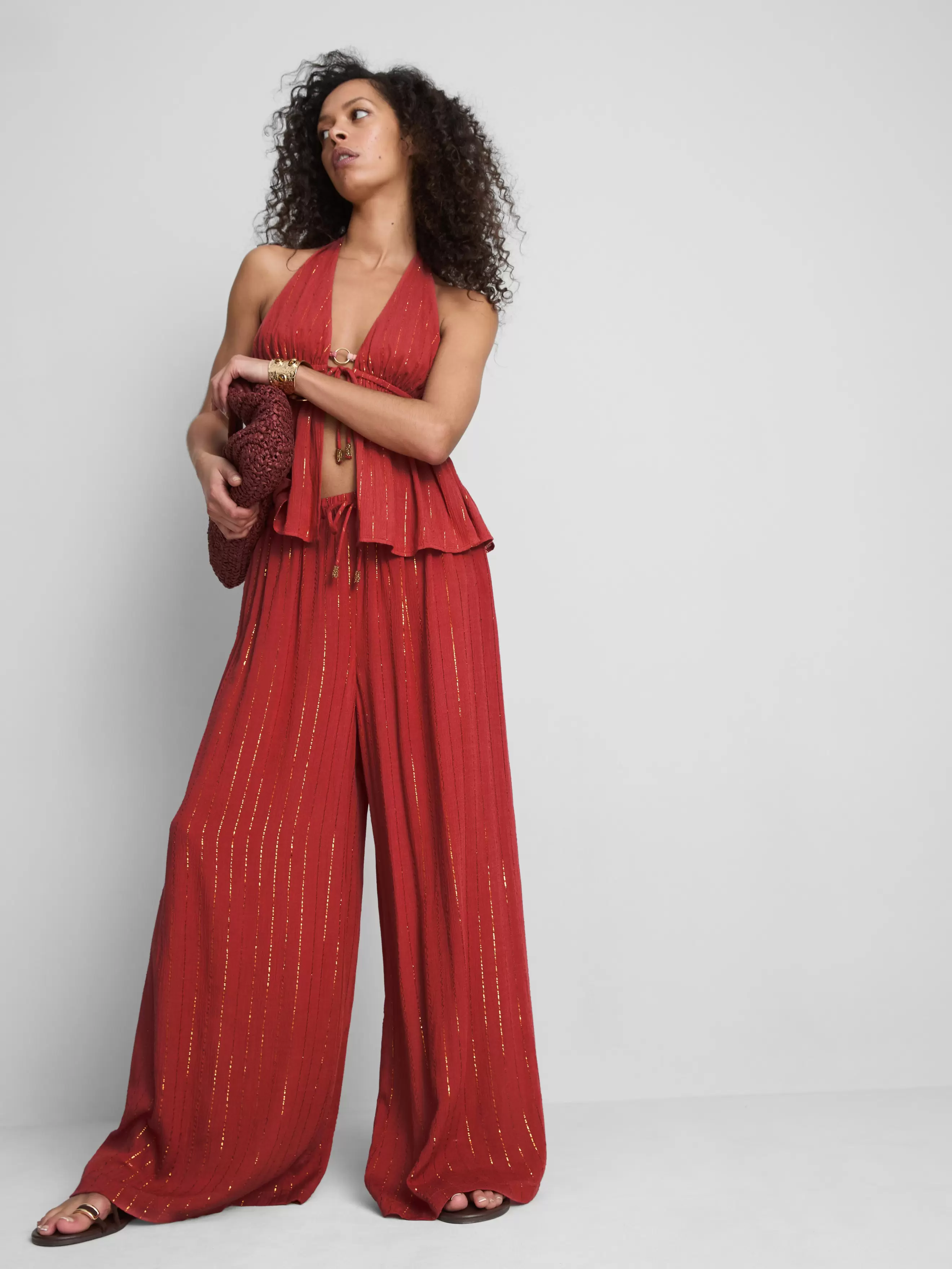 Pantalon large scintillant Paula Echevarría
