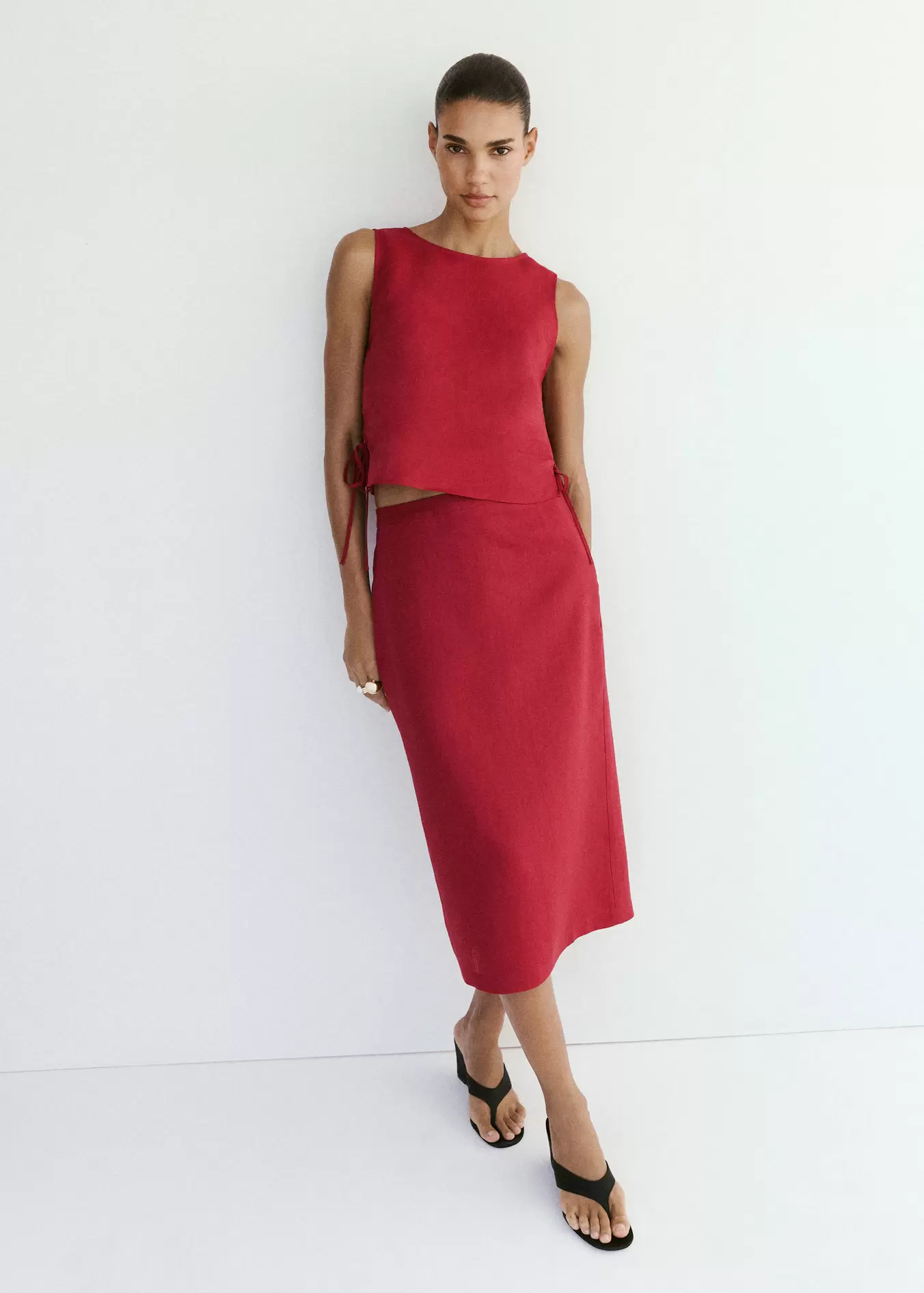 Linen top with ties