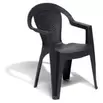 Fauteuil de jardin monobloc Viva plastique dossier tressé gris 53xP56xH80cm