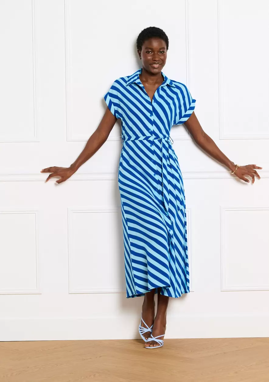 Robe chemise midi fluide