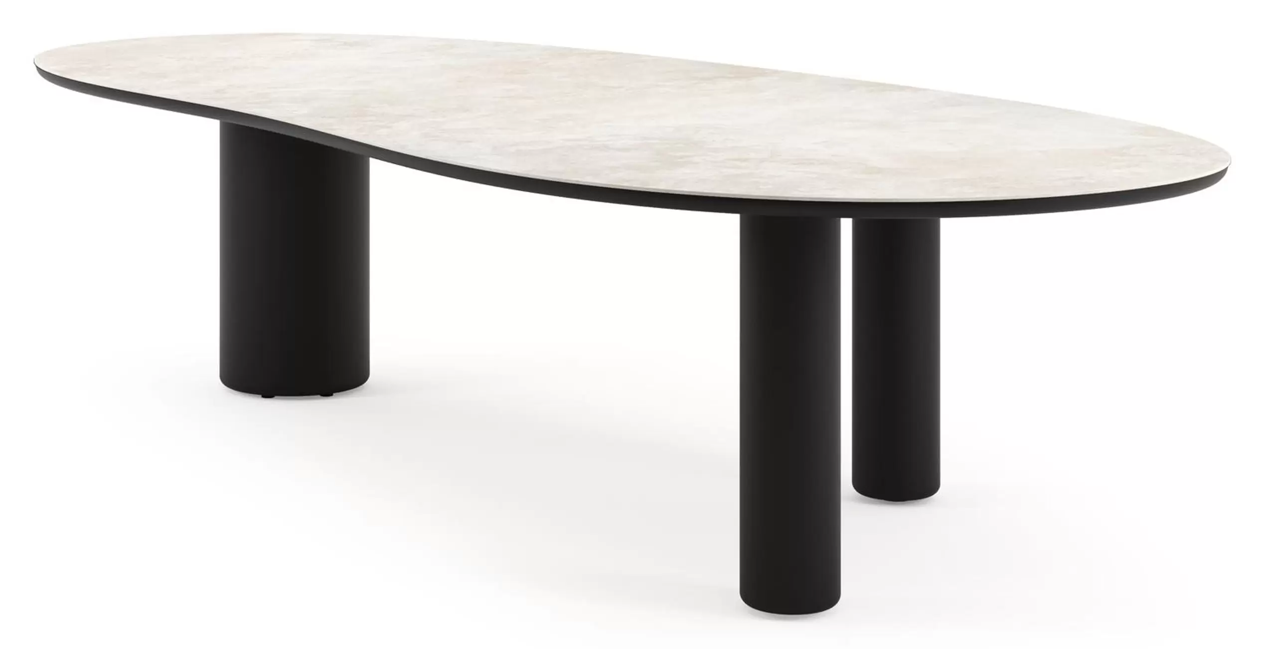 Tuintafel organisch in zwart aluminium en volkeramiek Rapolano - L 320 x B 145 x H 73.5 cm