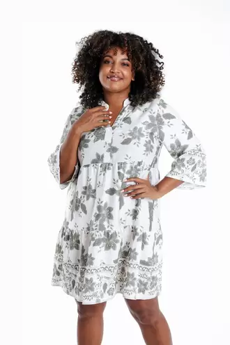 Korte jurk van viscose met bloemenprint