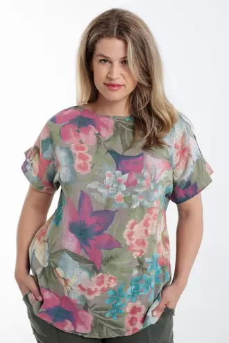 Bloes van katoen met bloemenprint