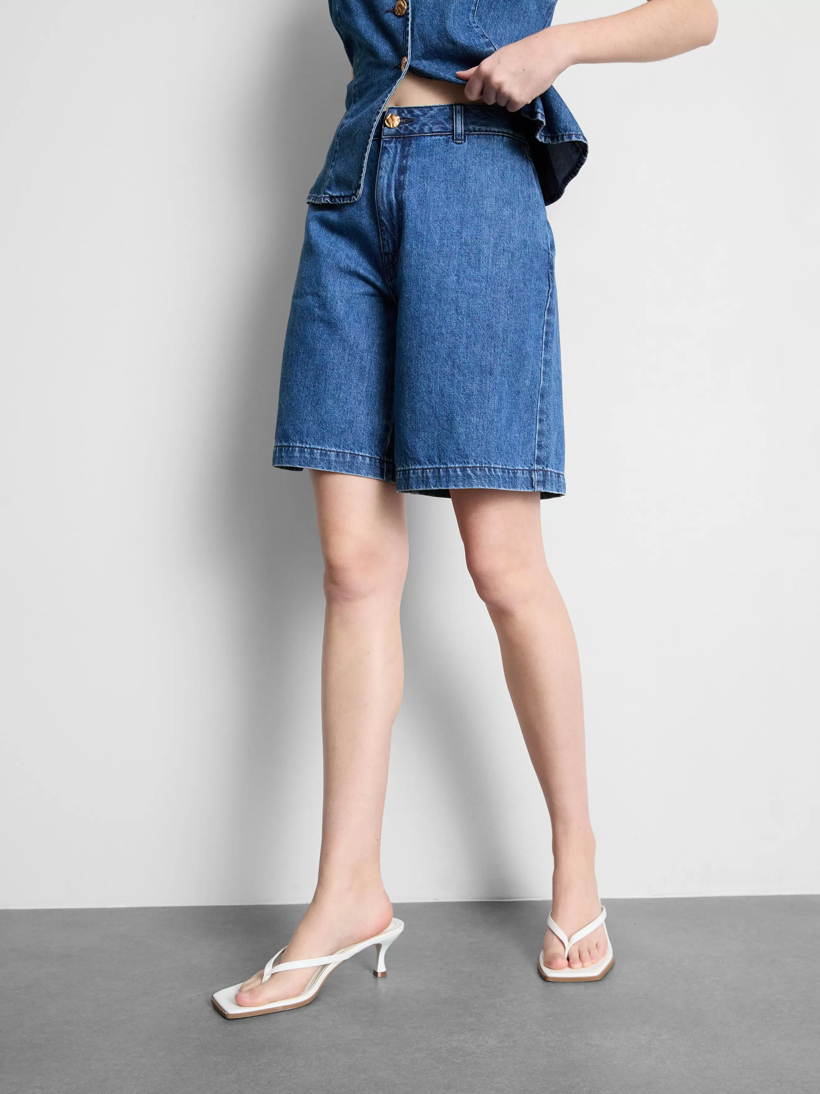 Bermuda en denim de coton