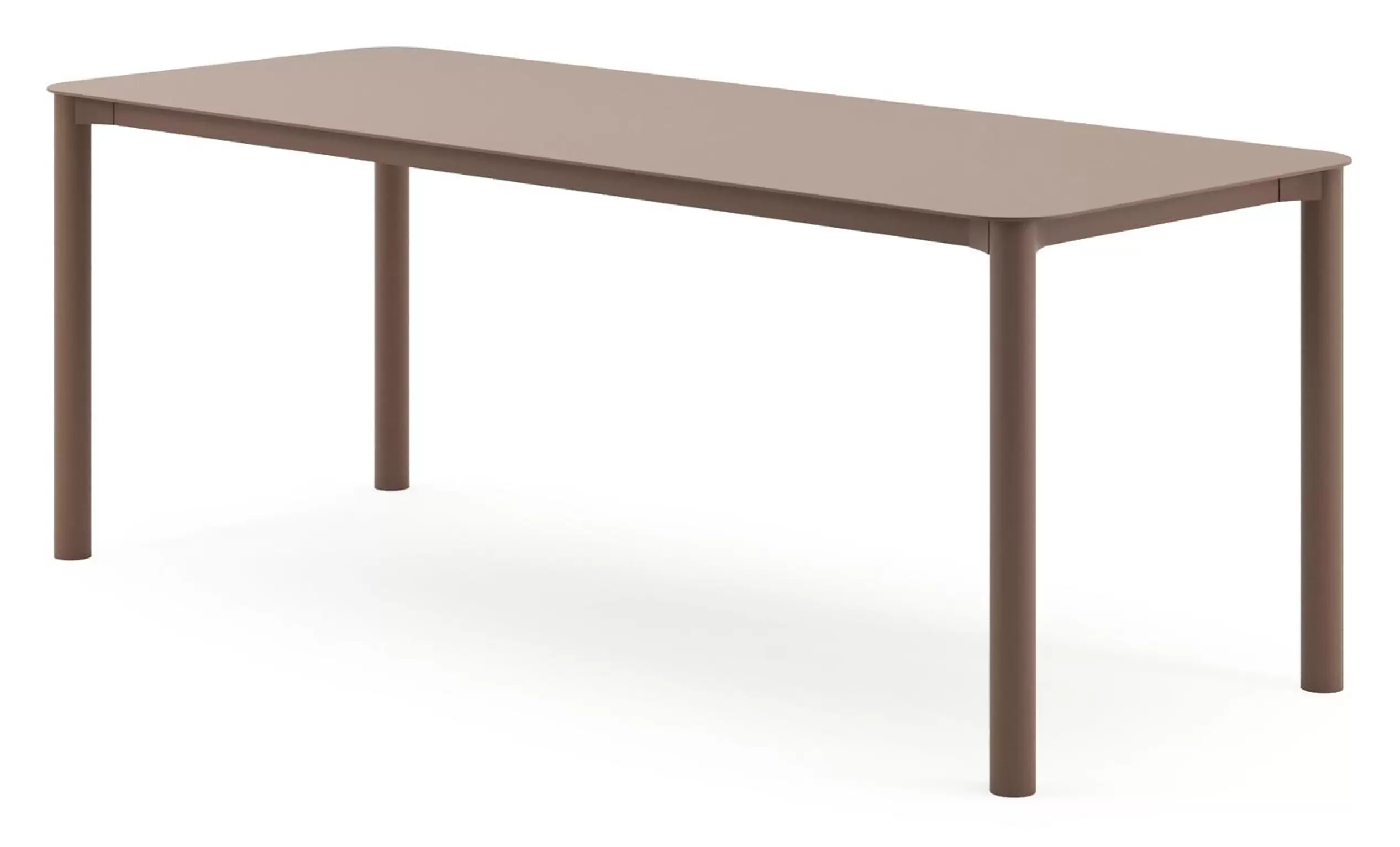 Tuintafel rechthoekig afgerond in taupe aluminium - L 200 x B 80 x H 75 cm
