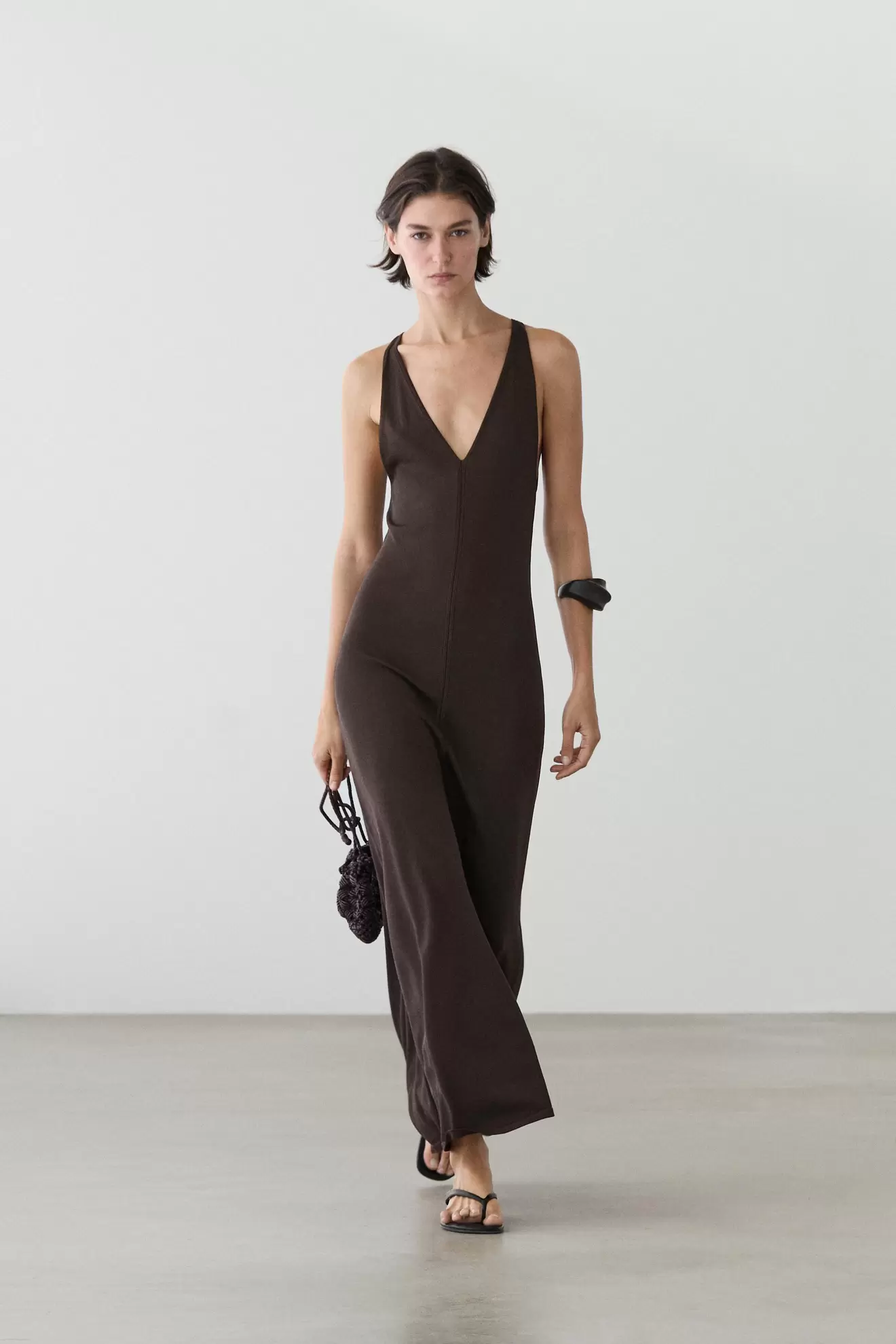 Robe midi fluide col en V