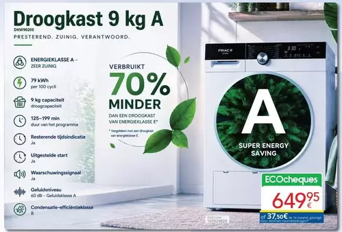 De - Droogkast 9 kg A