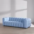 Lilo - Canapé nuage 3/4 places en tissu bouclettes bleu azur