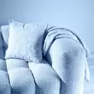 Lilo - Canapé nuage 3/4 places en tissu bouclettes bleu azur