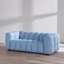 Lilo - Canapé nuage 2 places en tissu bouclettes bleu azur