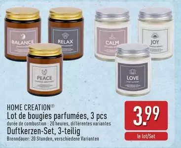 De - Lot de bougies parfumées, 3 pcs