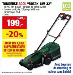 Bosch - TONDEUSE ACCU "ROTAK 18V-32"