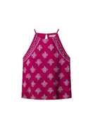 Camiseta cuello halter estampada