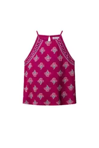 Camiseta cuello halter estampada