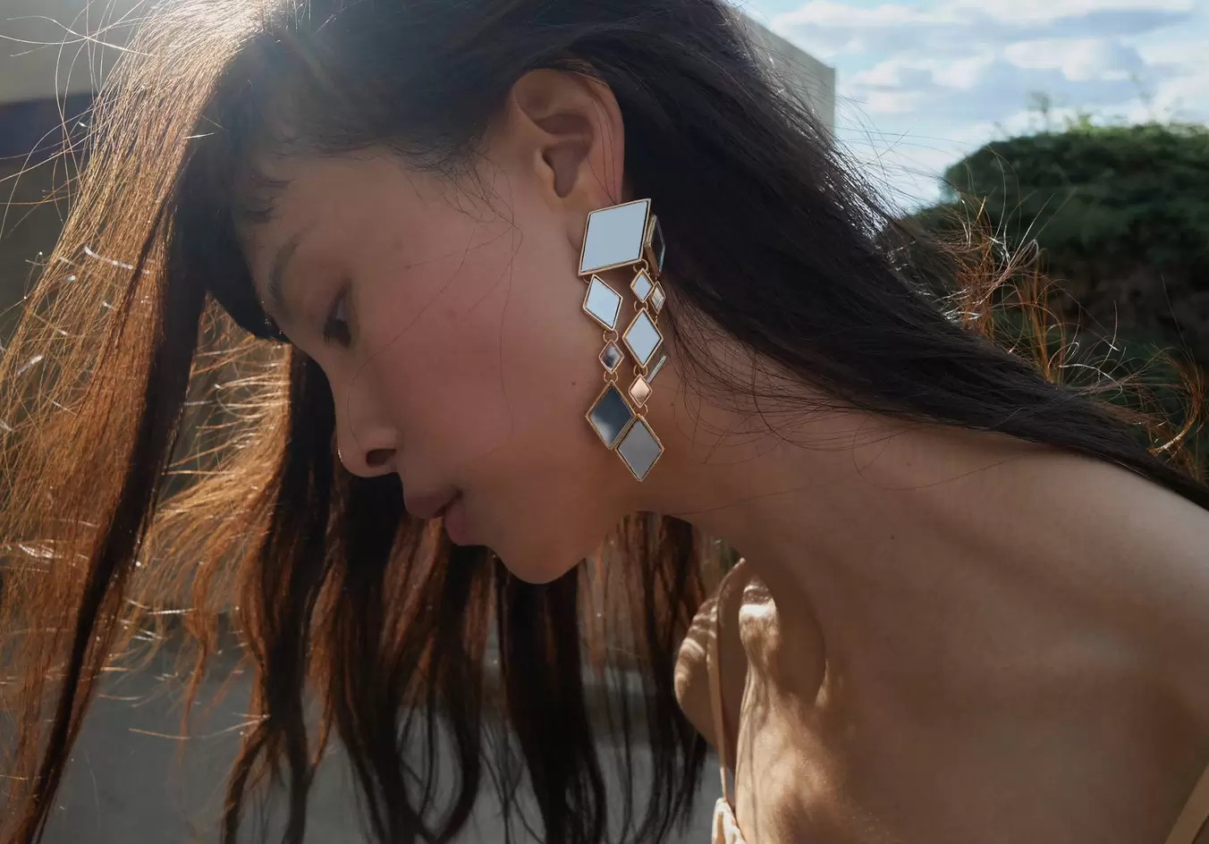 Crystal waterfall earrings