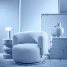 Marlow - Lampe de bureau en acier laqué bleu