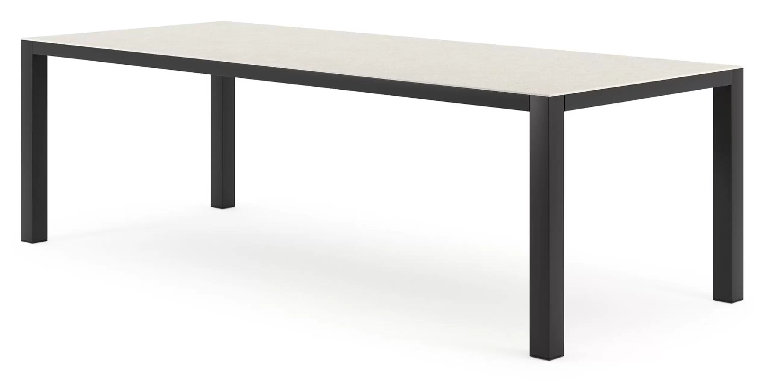 Tuintafel rechthoekig in zwart aluminium en volkeramiek shilin - L 240 x B 100 x H 75 cm