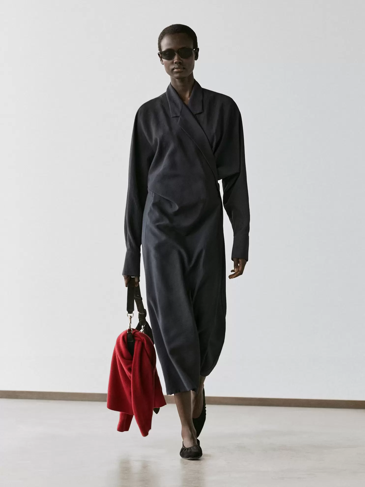 Robe midi drapée