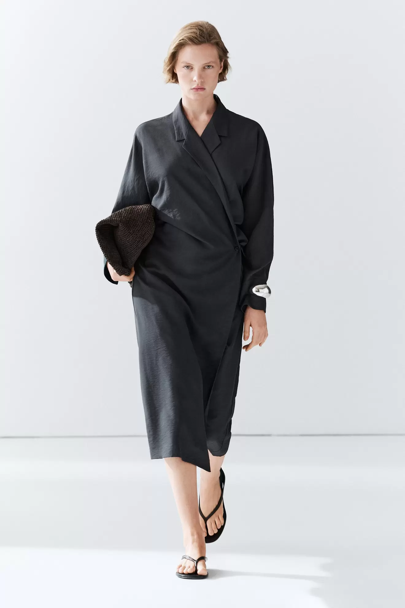 Robe midi drapée