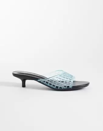 Public Desire kitten heel jelly sandals in blue