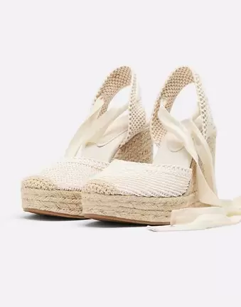 Stradivarius Platform wedge in ecru