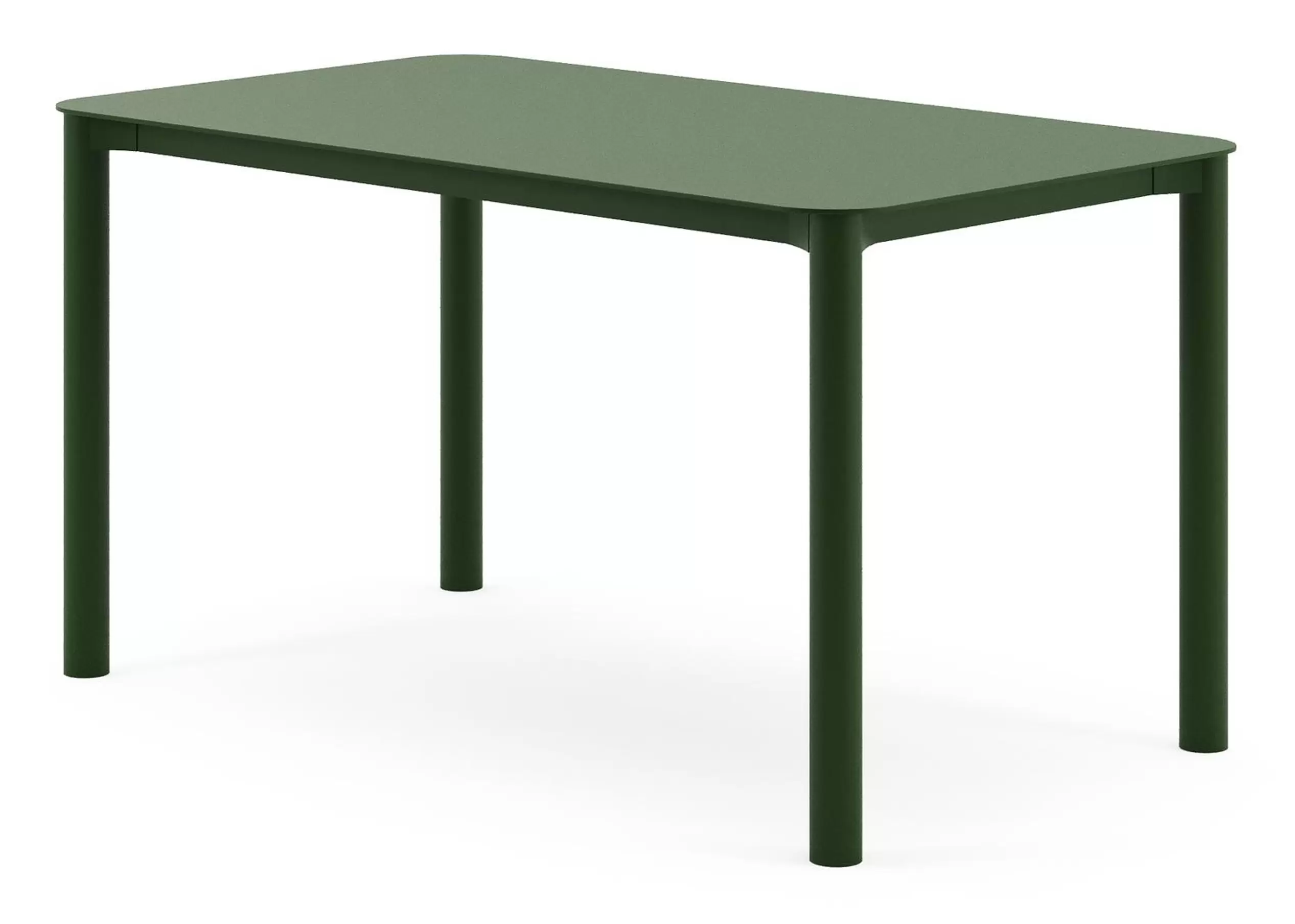 Tuintafel rechthoekig afgerond in groen aluminium - L 140 x B 80 x H 75 cm