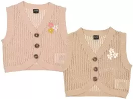 Gilet tricoté brodé bébé taille 74 – 98