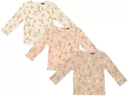 T-shirt côtelé fleurs bébé taille 74 – 98