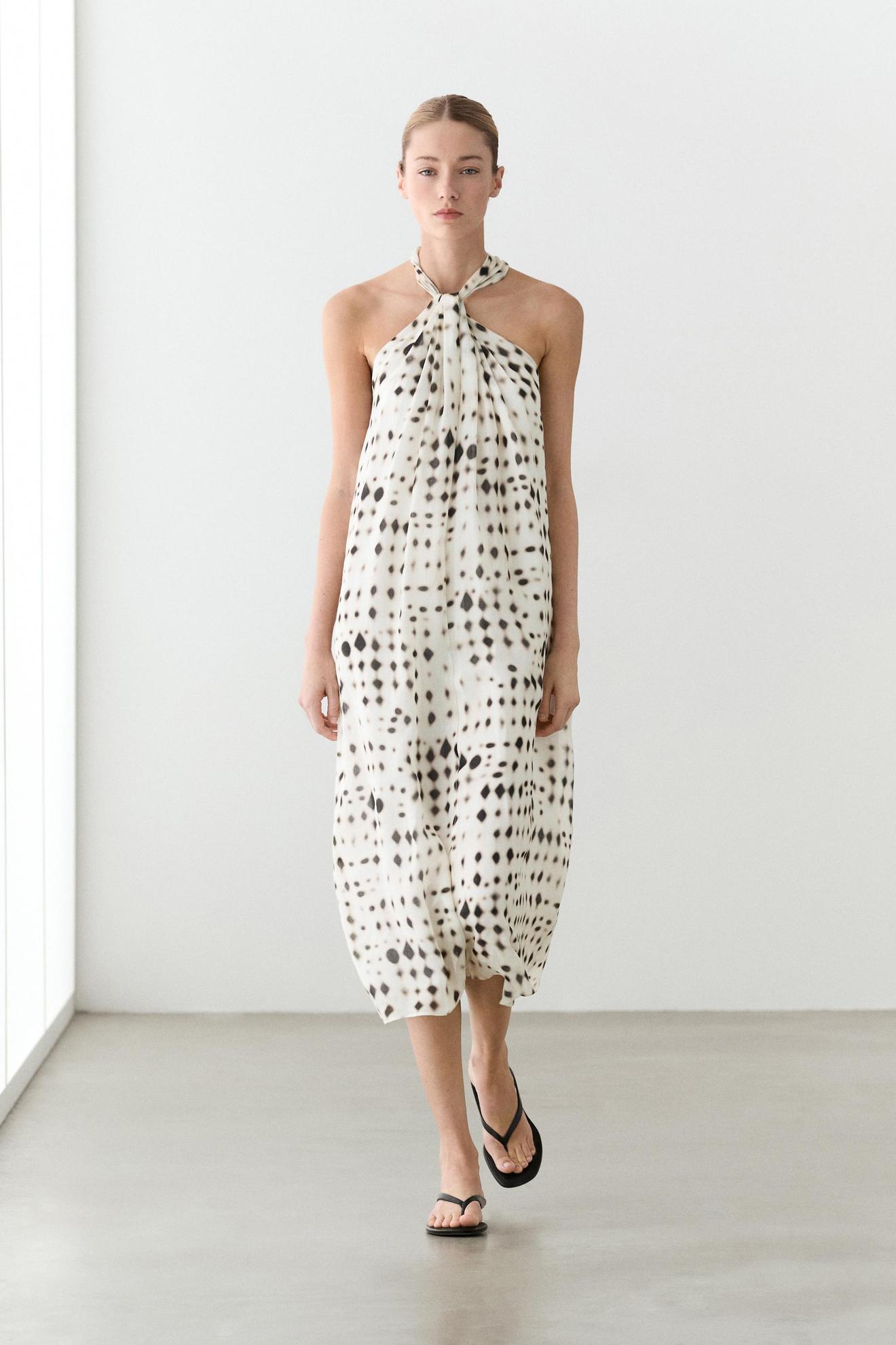 Robe midi fluide imprimée