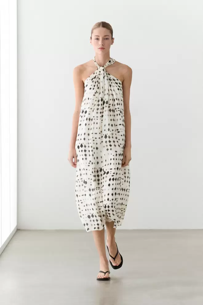 Robe midi fluide imprimée
